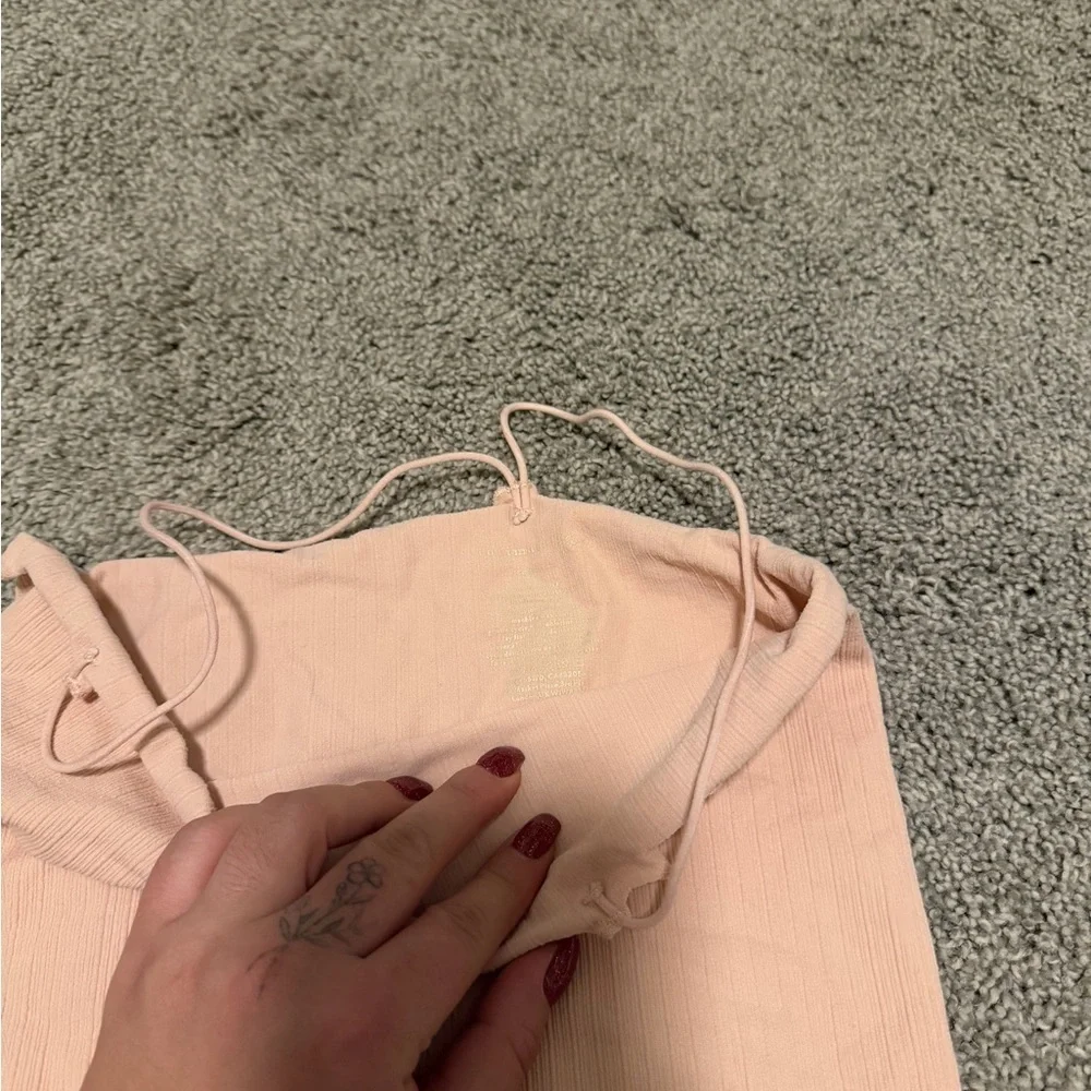 Free people Pink Ribbed Tank Top